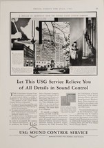 1931 Print Ad United States Gypsum Building Sound Control Chicago,Illinois - £16.88 GBP