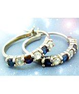 Haunted EARRINGS ELEGANCE AND GRACE MAGICK SAPPHIRE CRYSTAL WITCH CASSIA4 - $297.77