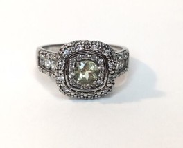 Faux Light Green Sapphire Ring Marked J&amp;T 925 Thailand Size 9 Sterling Silver - £39.95 GBP