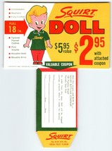 Squirt Soda Doll Offer Advertising Vintage Beverage Promo 1962 Carton In... - $12.83