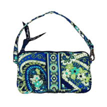 Vera Bradley  Blue Green Floral Wristlet Bag 4X7 in Fabric Cotton - £10.21 GBP