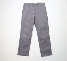 Vintage Carhartt Mens Size 36x32 Faded Relaxed Fit Stretch Work Pants Gray - £39.52 GBP
