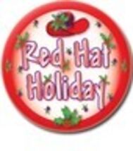 100 RED HAT HOLIDAY DESIGN 3" BUTTONS FAVOR FOR RED HAT LADIES OF SOCIETY - $109.99