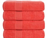 4 Pack Bath Towel Set 27X54, 100% Ring Spun Cotton, Ultra Soft Highly Ab... - £49.82 GBP
