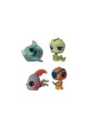 Lot Of 4 Littlest Pet Shop Figures Pirate parrot Fish Whale Caterpillar ... - $15.35