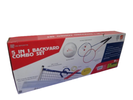 MD Sports 5 In 1 Backyard Combo Game Set Badminton Volley Ball &amp; More Ne... - $24.75