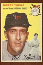 Vintage 1954 Baseball Card TOPPS #8 BOBBY YOUNG Second Base Baltimore Orioles - £7.40 GBP
