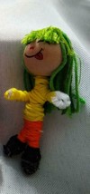 Girl Worry doll Green hair miniature mini dollhouse house tiny little poseable - £11.00 GBP