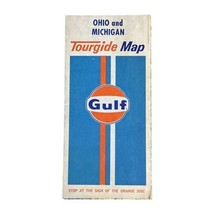 Vintage 1973 Gulf Gas Station Map of Ohio and Michigan Travel Road Tour ... - $7.99