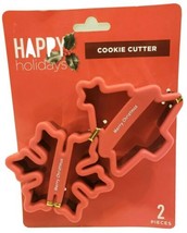 Merry Christmas: (2) Pack: Red: Snowflake &amp; Christmas Tree Cookie Cutters: New - £5.39 GBP