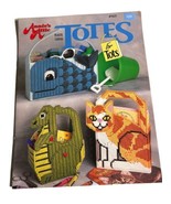 Annie&#39;s Attic Plastic Canvas TOTES For TOTS Pattern Leaflet Kids Animals  - $4.95