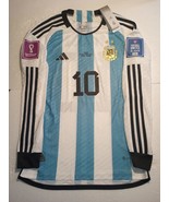 Lionel Messi Argentina 2022 World Cup Final Match Home Long Sleeve Socce... - $110.00
