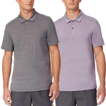 32 Degrees Cool Men&#39;s Polo T-shirt 2 Pack , Color: Violet &amp; Grey , Small - £15.24 GBP