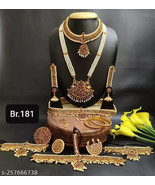 Kundan AD Bridal Stone Ethnic Wedding Jewelry Set Choker Earrings Haram ... - £58.64 GBP