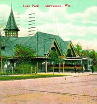 Carrello Stazione Lago Park Milwaukee Wisconsin Wi 1913 Vtg Cartolina - £13.86 GBP