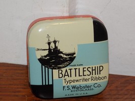 Vintage Battleship FS Webster Typewriter Ribbon Empty Tin - €37,89 EUR