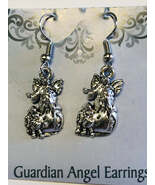Guardian Angel Earrings, Silvertone, New - $4.95