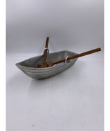 Godinger Silver Art Company Rowboat Serving Bowl with Wooden Fork and Sp... - £54.91 GBP