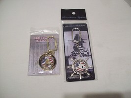 Lot of 2 USS Arizona Memorial Souvenir Keychain Keyring Pearl Harbor new... - $313.52 MXN