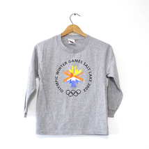 Vintage Kids Salt Lake City Winter Olympics 2002 Long Sleeve T Shirt Medium - £17.77 GBP