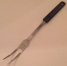 EKCO  Fork 2 Two Tine Serving Stainless Plastic Black Handle Vintage  - £15.65 GBP