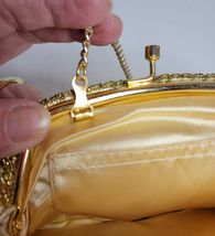 Gold Beaded Evening Bag with Pearls and Chain image 3