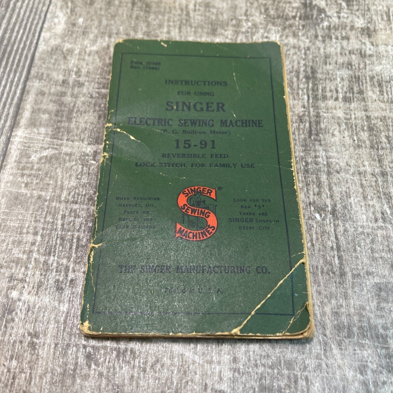 Genuine Vintage 1951 Singer 66-16 Sewing Machine Manual Damage - £5.96 GBP