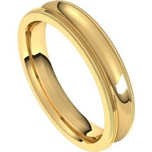 Authenticity Guarantee 
Concave Comfort Fit 4 mm Wedding Band with Milgrain E... - £486.80 GBP+