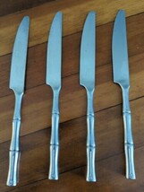 4 Hampton Silversmiths BAMBOO Serrated Edge Dinner Knives 9&quot; Flatware - $13.54