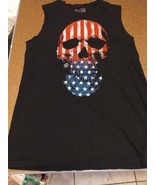 Converse ALL STAR Black T Shirt XS American Flag Skull Graphic Tee Sleev... - $15.74