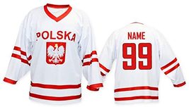 Any Name Number Polska Poland Retro Hockey Jersey White Any Size image 2