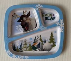 Disney Frozen Sven Olaf Melamine Divided Plate Kids Dinnerware ZAK Desig... - £10.17 GBP