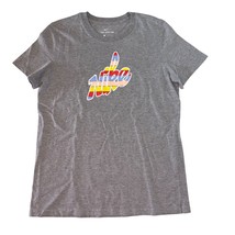 Nike Womens Gray NSW Colorful Stripe Cursive Graphic Logo T-Shirt, Size ... - £11.00 GBP