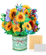 Get Well Soon Pop up Card, 3D Paper Flowers Bouquet Greeting Card Sunflo... - €8,88 EUR