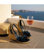 $250 KATE SPADE NEW YORK FARREL Patent Leather Espadrille Wedge Sandals ... - $75.00