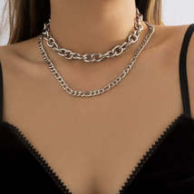 Silver-Plated Curb Chain Necklace Set - £11.70 GBP