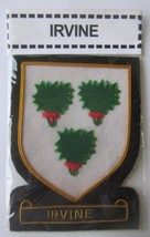 IRVINE SCOTTISH CLAN NAME BADGE GOLD SILVER BULLION NEW HAND EMBROIDERED... - £10.25 GBP