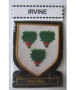 IRVINE SCOTTISH CLAN NAME BADGE GOLD SILVER BULLION NEW HAND EMBROIDERED... - $12.85
