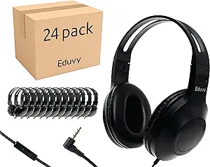 Bulk Headphones For Classroom With Microphone, Heavy-Duty School Pack Wi... - £203.06 GBP