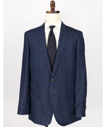 J Crew Ludlow Sport Coat Blazer 100% Linen Ormezzano Size 42L Navy Blue ... - $109.29