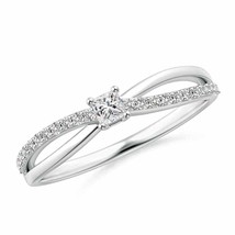 ANGARA Prong Set Diamond Split Shank Promise Ring (IJI1I2, 0.24 Ctw) - £373.37 GBP