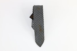 Vintage 70s Rockabilly Distressed Rayon Blend Geometric Neck Tie Wedding... - $19.75