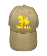 Singha Beer Thai Beer Hook &amp; Loop Beige Hat with Gold Embroidered Logo - €17,18 EUR