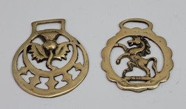 2 VTG Brass Medallion Horse &amp; Flower Bridle Harness Lot Country Western ... - £15.45 GBP