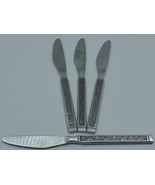 Vintage Stainless Steel Place Knives Scroll Vine Pattern set of four VGU... - £9.43 GBP