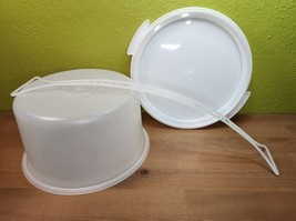 Tupperware Sheer Cake Taker 10&quot; Seal 683 Tray 684 Cariolier Hnadle 624 O... - $29.35
