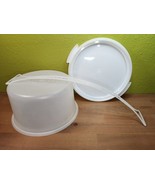 Tupperware Sheer Cake Taker 10&quot; Seal 683 Tray 684 Cariolier Hnadle 624 O... - $40.22 CAD