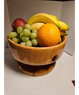 SIGNED Norfolk Island Pine Hand Turned End Grain Wood Bowl Beautiful - $85.50