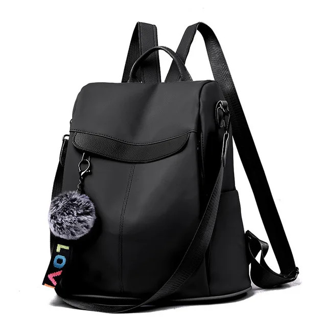 Yogodlns Fashion Backpack Women Waterproof Ox Ruack Hairball Teenager School Bag - £87.01 GBP