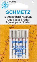 Schmetz Embroidery Machine Needles Size 11/75 5/Pkg - $13.11